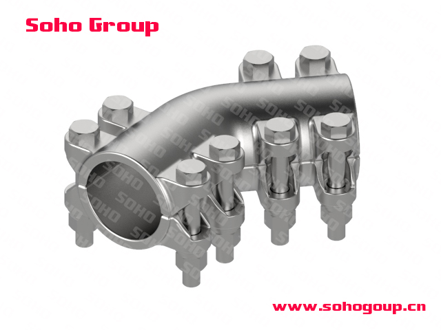 Tubular busbar joint sleeve 45°(bolts type)